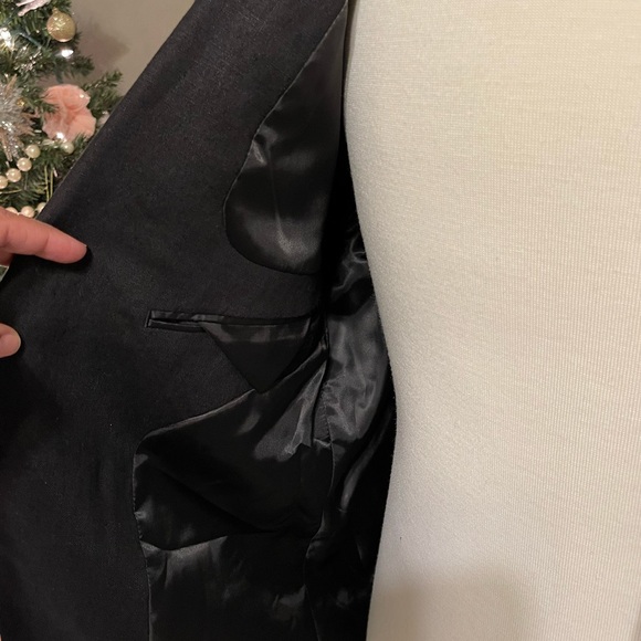 H&M Black Linen Notched Collar Blazer 44R - Picture 7 of 12